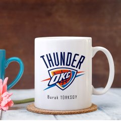 Kişiye Özel NBA Oklahoma City Thunder Beyaz Kupa Bardak