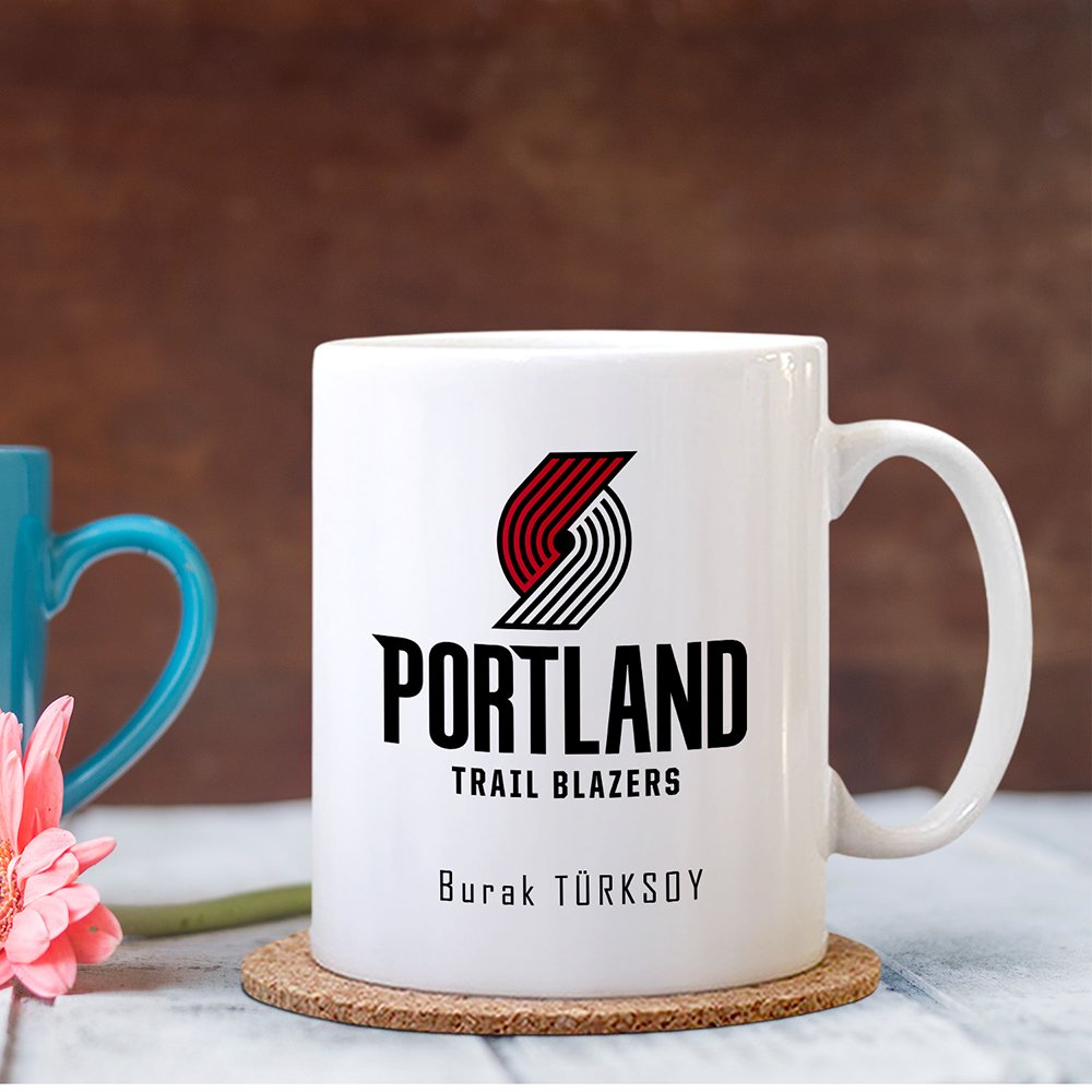 Kişiye Özel NBA Portland Trail Blazers Beyaz Kupa Bardak