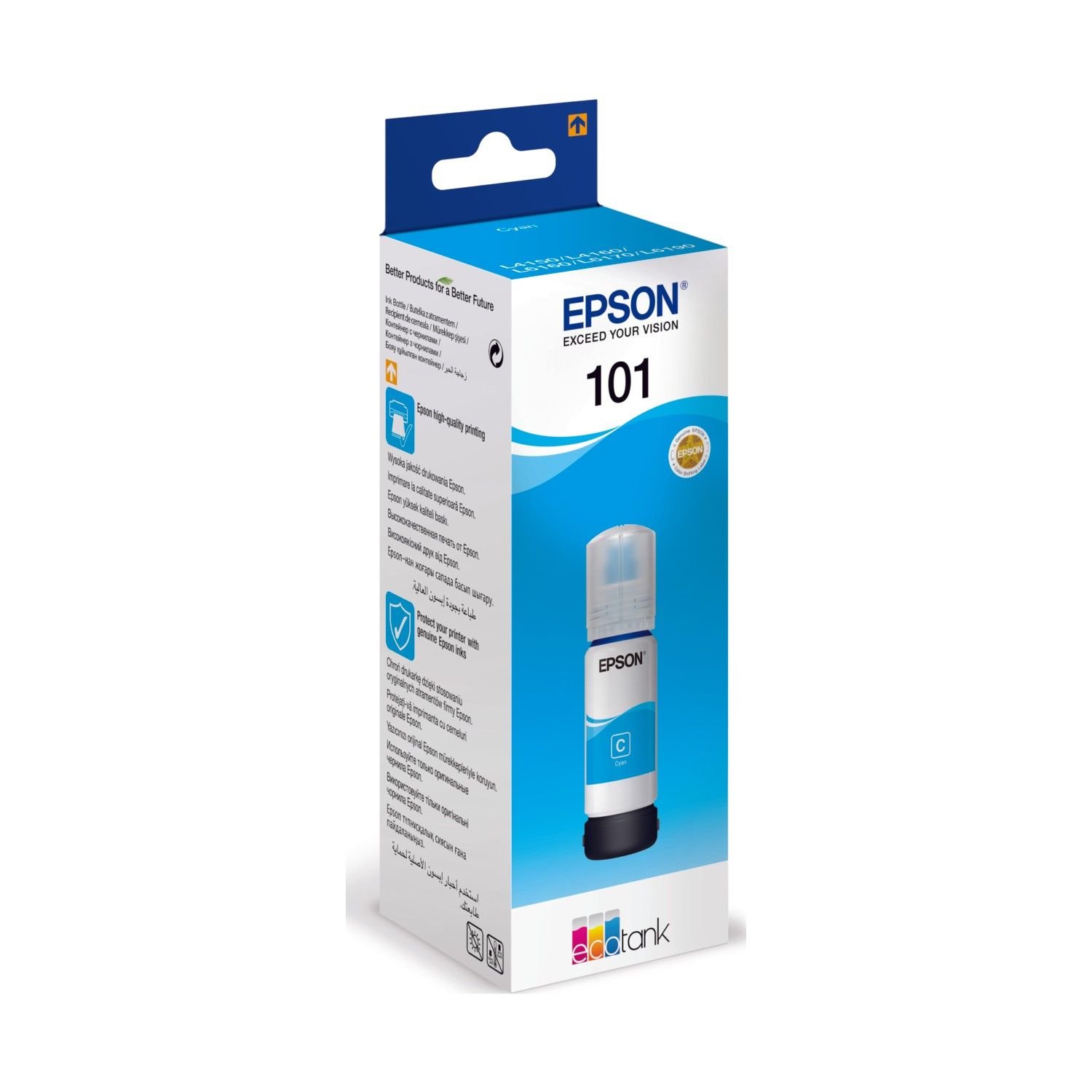 EPSON 101 Mavi Mürekkep Şişesi, 70 ml. L4150/L4160/L6160/L6170/L6190/L14150 (C13T03V24A) Cyan