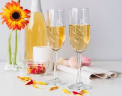 BK Gift Kişiye Özel İsimli Şampanya Bardağı Seti-5, Gelin ve Damat Şampanya Bardağı Seti, Şampanya Bardağı Seti