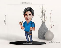 BK Gift Kişiye Özel Karikatürlü 3D Ahşap Biblo ve Beyaz Mini İçki Şişesi Tişörtü Hediye Seti, Arkadaşa Hediye, Sevgiliye Hediye-11