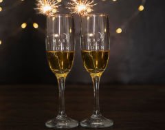 BK Gift Kişiye Özel İsimli Şampanya Bardağı Seti-10, Gelin ve Damat Şampanya Bardağı Seti, Şampanya Bardağı Seti