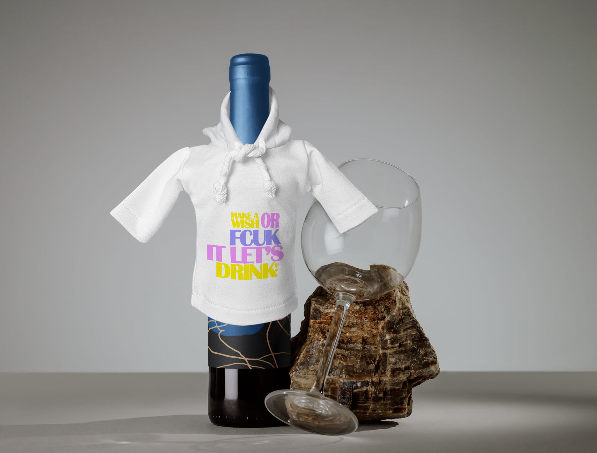 BK Gift Fcuk Tasarımlı Mini Beyaz İçki Şişesi Tişörtü , Viski, Şarap, Votka, Rakı Şişesi Tişörtü-3
