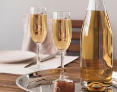BK Gift Kişiye Özel İsimli Şampanya Bardağı Seti-17, Gelin ve Damat Şampanya Bardağı Seti, Şampanya Bardağı Seti