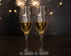 BK Gift Kişiye Özel İsimli Şampanya Bardağı Seti-19, Gelin ve Damat Şampanya Bardağı Seti, Şampanya Bardağı Seti