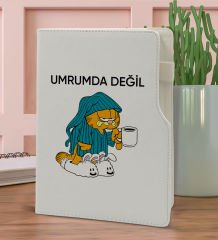 BK Gift Umrumda Değil Tasarımlı Beyaz Termo Deri Not Defteri 15x21cm-1