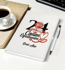 BK Gift Kişiye Özel İsimli Öğretmenler Günü Tasarımlı Defter, Tükenmez Kalem, Kupa ve Mousepad Hediye Seti - 5, Öğretmene Hediye, Öğretmenler Günü