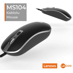 LENOVO LECOO MS104 SİYAH USB KABLOLU MOUSE