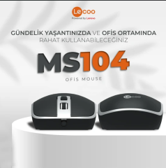 LENOVO LECOO MS104 SİYAH USB KABLOLU MOUSE