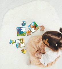 BK Toys Çocuklar İçin Eğitici-Öğretici Ahşap 4 Parça Yapboz Puzzle (6 Adet) - Model 4