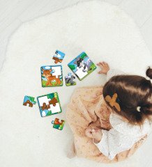 BK Toys Çocuklar İçin Eğitici-Öğretici Ahşap 4 Parça Yapboz Puzzle (6 Adet) - Model 5