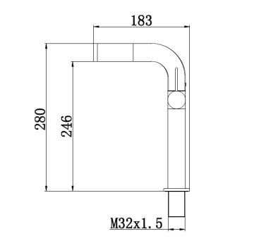 Orka Alice Lavabo Bataryası Yüksek Tip ALC 5301 BC Siyah - Krom