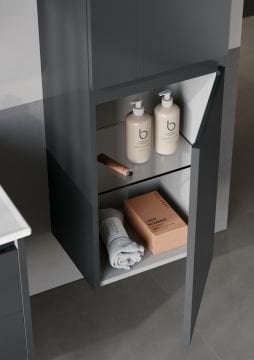 Orka Likya 100 Banyo Dolabı + Boy Dolabı 40 Antrasit (Boy Dolabı Dahildir)