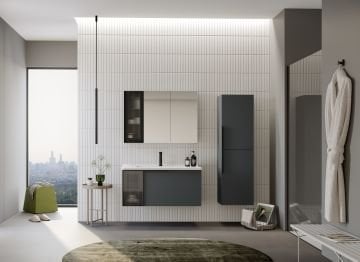 Orka Pure 100 Banyo Dolabı Antrasit (Boy Dolabı Hariçtir)