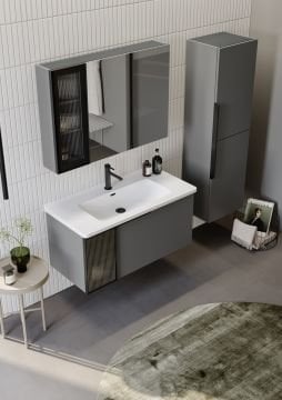 Orka Pure 100 Banyo Dolabı Gri (Boy Dolabı Hariçtir)
