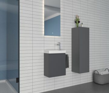 Orka Ferla 40 Banyo Dolabı Antrasit (Boy Dolabı Hariçtir)