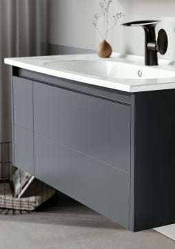 Orka Likya 65 Banyo Dolabı + Boy Dolabı 40 Antrasit (Boy Dolabı Dahildir)
