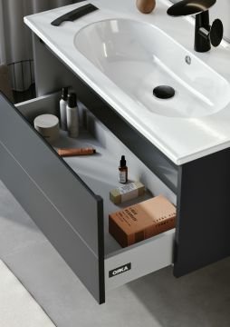 Orka Likya 65 Banyo Dolabı + Boy Dolabı 40 Antrasit (Boy Dolabı Dahildir)