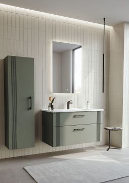 Orka Bari 85 Banyo Dolabı (Led Aynalı) Mat Soft Yeşil ( Boy Dolabı Hariçtir )