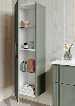Orka Bari 100 Banyo Dolabı (Dolaplı Aynalı) + Boy Dolabı 40 Mat Soft Yeşil ( Boy Dolabı Dahildir )