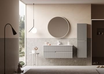 Orka Moonlight 120 Banyo Dolabı + Boy Dolabı 40 Vizon ( Boy Dolabı Dahildir )