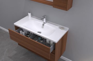 Orka Düden 60 Banyo Dolabı + Boy Dolabı 40 Odeon Ceviz ( Boy Dolabı Dahildir )