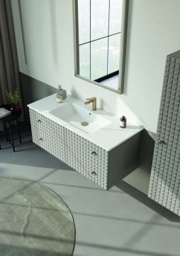 Orka Lipari 100 (Ayaklı) Banyo Dolabı Mat Vizon ( Boy Dolabı Hariçtir )