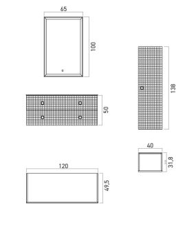 Orka Lipari 120 (Asma) Banyo Dolabı + Boy Dolabı 40 Mat Vizon ( Boy Dolabı Dahildir )