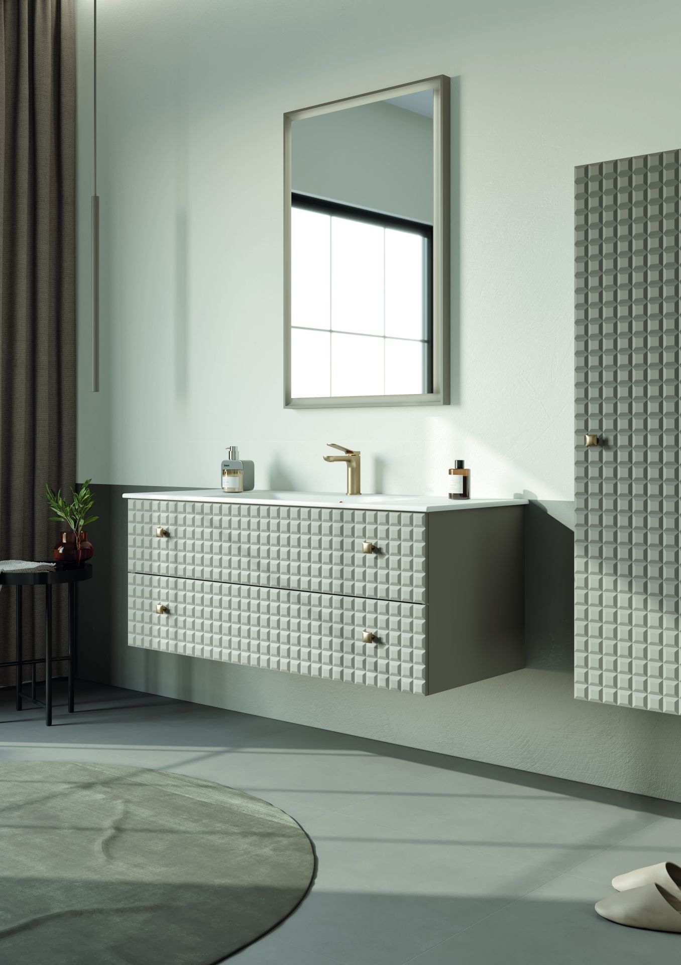 Orka Lipari 120 (Asma) Banyo Dolabı Mat Vizon ( Boy Dolabı Hariçtir )