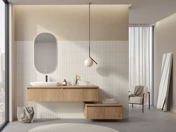 Orka Lentia 160 Banyo Dolabı Meşe + Boy Dolabı 40 Meşe ( Alt Yan Dolap 100 Meşe Hariçtir)