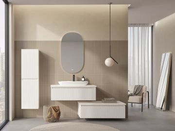Orka Lentia 80 Banyo Dolabı Beyaz + Boy Dolabı 40 Beyaz ( Alt Yan Dolap 80 Beyaz Hariçtir)
