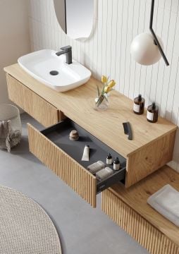 Orka Lentia 80 Banyo Dolabı Beyaz + Alt Yan Dolap 80 Beyaz ( Boy Dolabı 40 Beyaz Hariçtir)