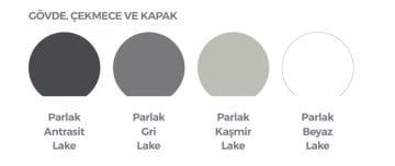 Orka Lisbon 110 Banyo Dolabı Antrasit (Style 65x75 Led Aynalı) (Etajer Hariç) (Boy Dolabı Hariç)