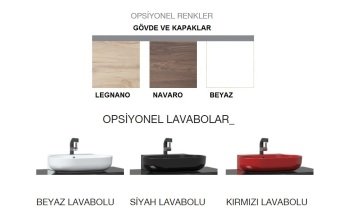 Orka Knidos 70 Banyo Dolabı Navaro ( Dolaplı Aynalı ) (Beyaz Lavabolu) ( Boy Dolapları Hariçtir )