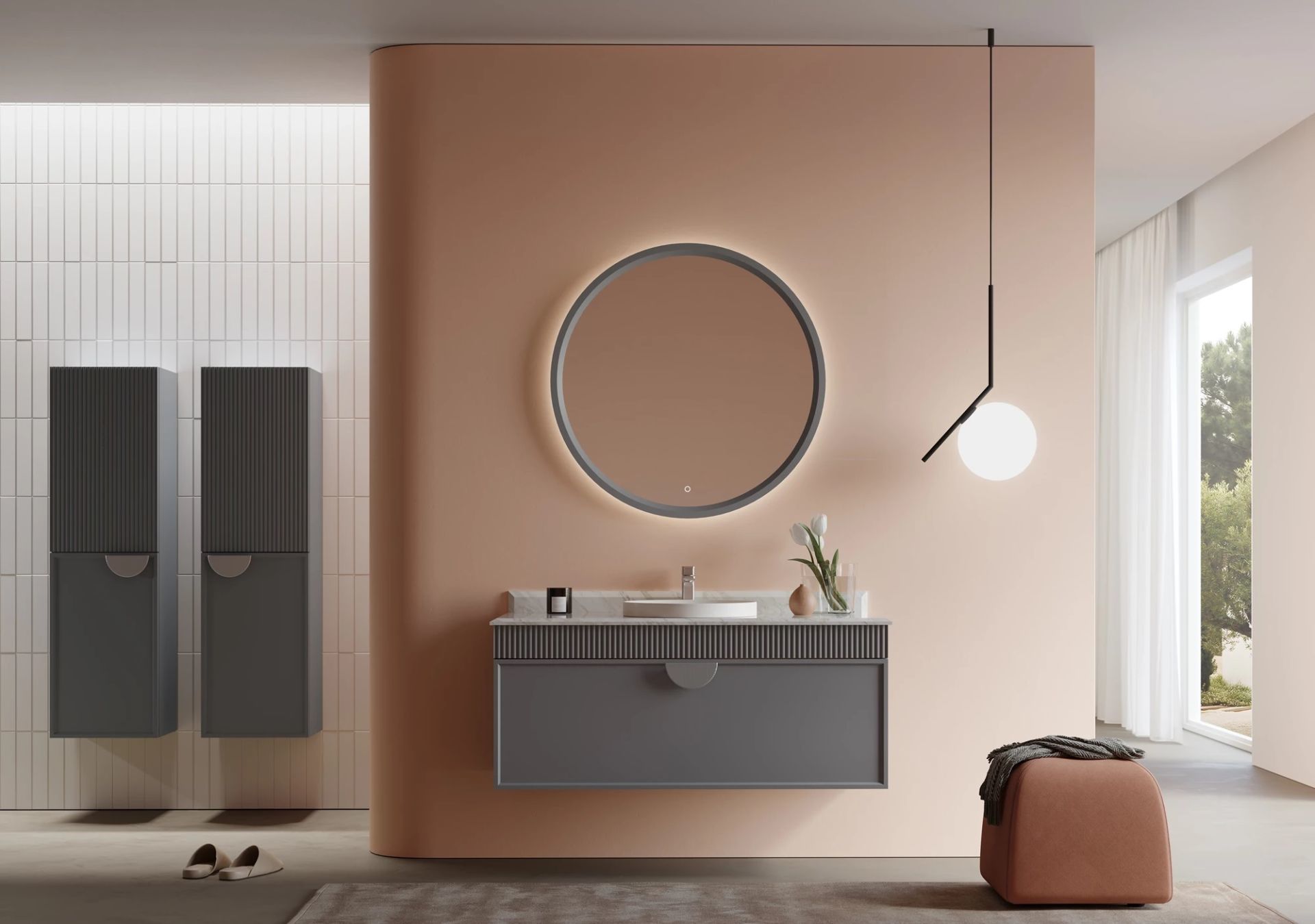 Orka Molino 120 Banyo Dolabı Gri ( Boy Dolabı Hariçtir )