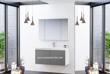 Orka Terme 100 Banyo Dolabı Gri (Boy Dolabı Hariçtir)