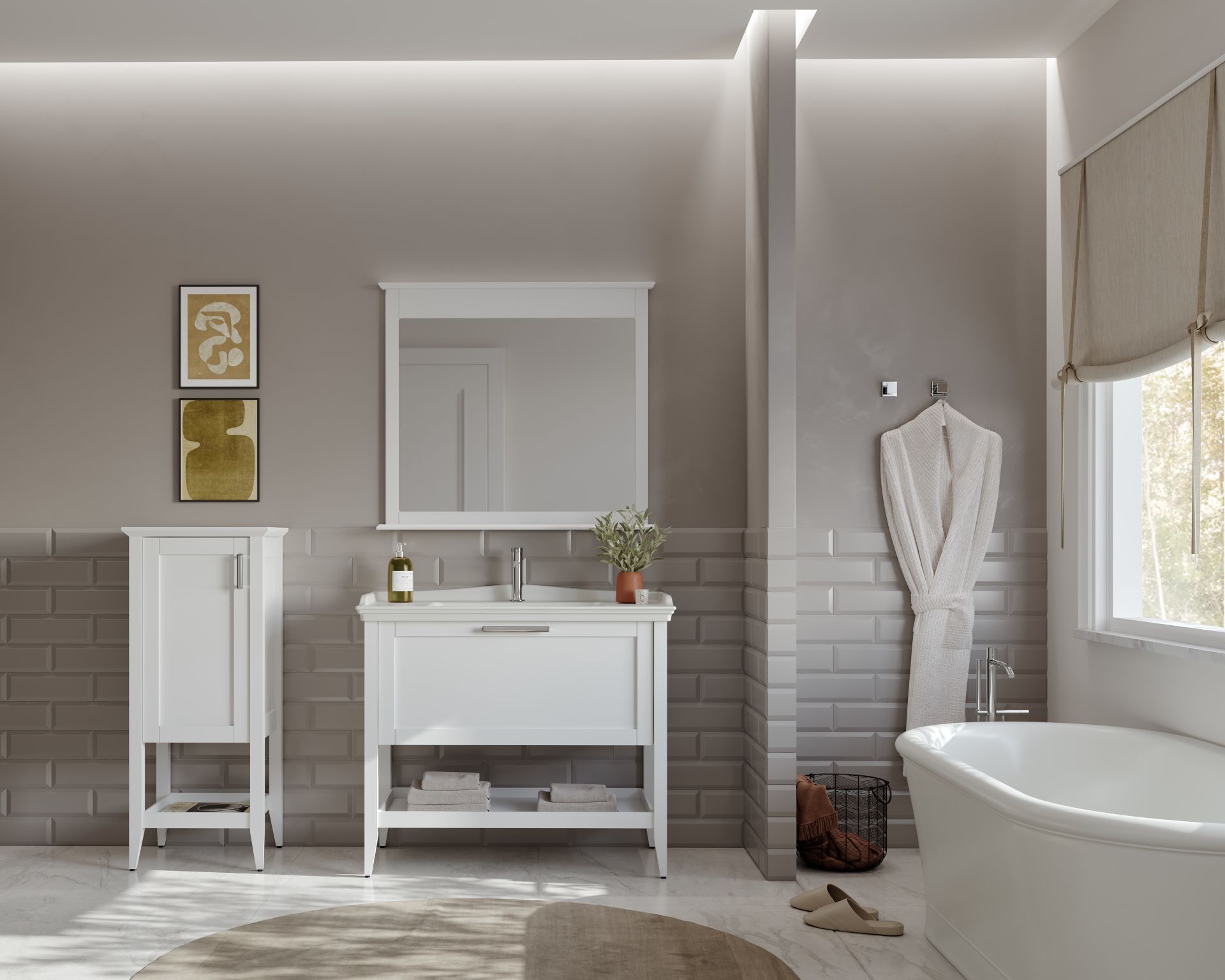 Orka Bastle 80 Banyo Dolabı Beyaz (Boy Dolabı Hariçtir)