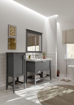 Orka Bastle 80 Banyo Dolabı + Boy Dolabı 48 Antrasit (Boy Dolabı Dahildir)