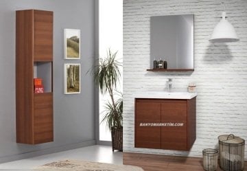 Orka Düden 60 Banyo Dolabı ( Kapaklı ) Odeon Kızıl Ceviz ( Boy Dolabı Hariçtir )