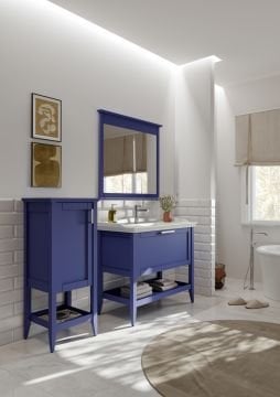 Orka Bastle 100 Banyo Dolabı + Boy Dolabı 48 Lacivert (Boy Dolabı Dahildir)