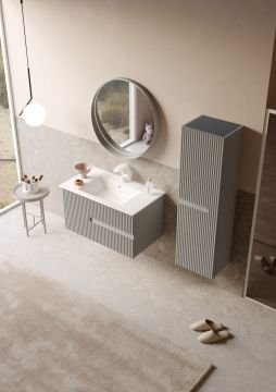 Orka Moonlight 90 Banyo Dolabı + Boy Dolabı 40 Vizon ( Boy Dolabı Dahildir )
