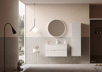 Orka Moonlight 90 Banyo Dolabı + Boy Dolabı 40 Beyaz ( Boy Dolabı Dahildir )