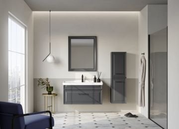Orka Design 105 Banyo Dolabı + Boy Dolabı 40 Antrasit ( Boy Dolabı Dahildir )