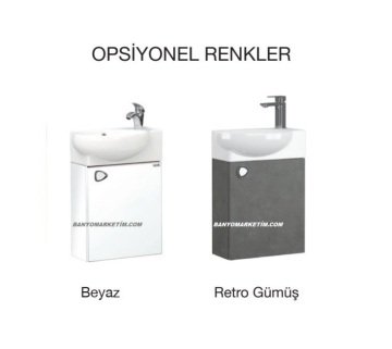 Orka Riva 45 Banyo Dolabı Retro Gümüş