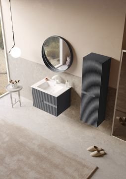 Orka Moonlight 70 Banyo Dolabı + Boy Dolabı 40 Antrasit ( Boy Dolabı Dahildir )