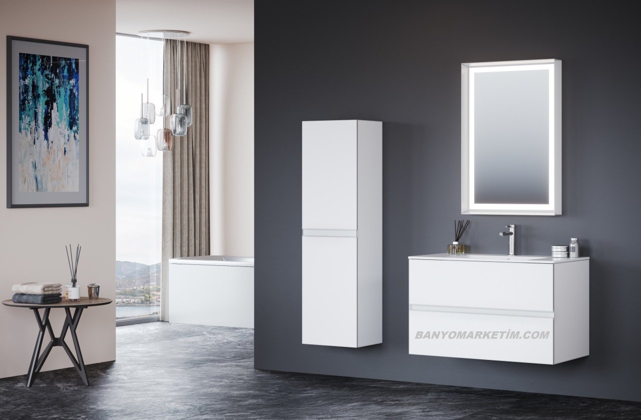 Orka Nest 90 Banyo Dolabı Beyaz (Boy Dolabı Hariçtir)