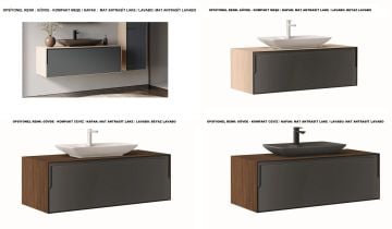Orka Craft 120 Banyo Dolabı Ceviz / Mat Antrasit ( Boy Dolabı Hariçtir )