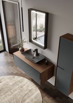 Orka Craft 100 Banyo Dolabı Meşe / Mat Antrasit ( Boy Dolabı Hariçtir )