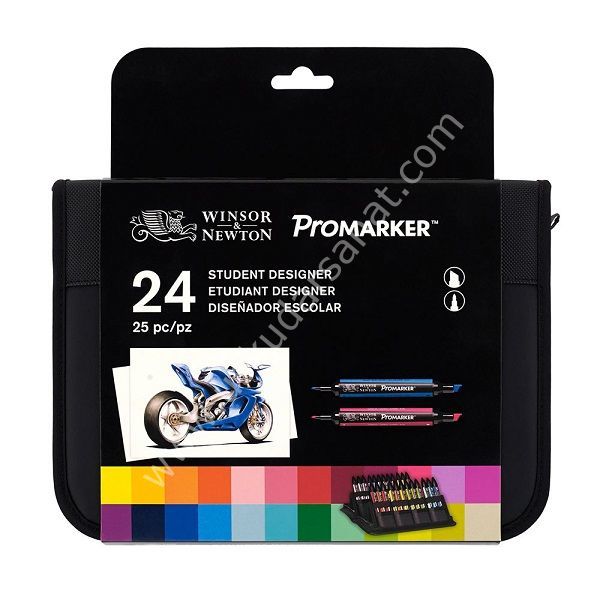 Winsor Newton Promarker Öğrenci Designer Tasarım Set 24 Renk Çantalı