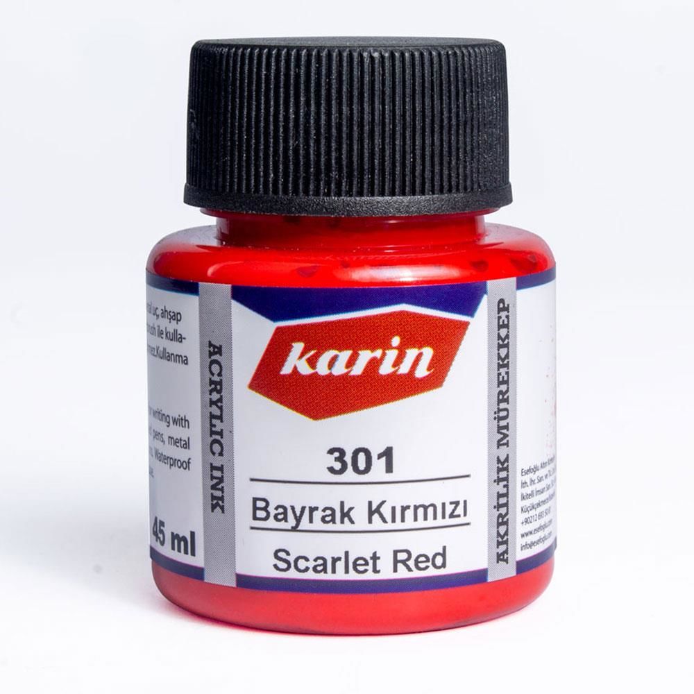 Karin Akrilik Mürekkep 45ml 301 Bayrak Kırmızı